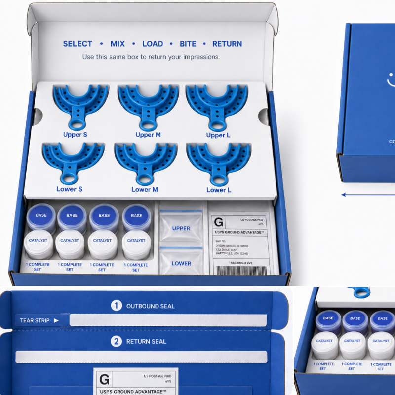 Dream Smiles Clear Custom Retainer –– 1.0mm Balanced Flexibility, Comfortable Precision Fit, Upper and/or Lower Set or 2pcs
